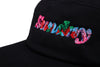 Sunday Classy Scribble Camper Hat (Black w/ Multicolor Embroidery)