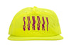 Sunday High Wave Nylon Snapback Hat (Safety Green w/ Purple Screen Print)