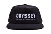 Odyssey Campus 5-Panel Corduroy Hat (Black with White Embroidery)