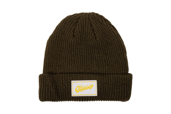 Odyssey Slugger Label Beanie (Green with White Label)