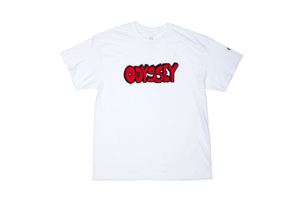Odyssey Swampy Tee (White with Black/Red Ink)