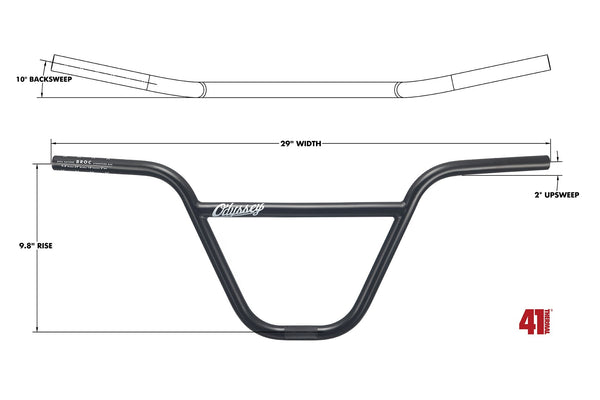 ODYSSEY bmx BROC 9.8\" BAR ハンドルバー Odyssey Broc Bar 9.8