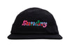 Sunday Classy Scribble 5-Panel Camper Hat (Black w/ Multicolor Embroidery)