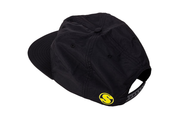 Sunday High Wave Nylon Snapback Hat (Black with Neon Yellow Screen