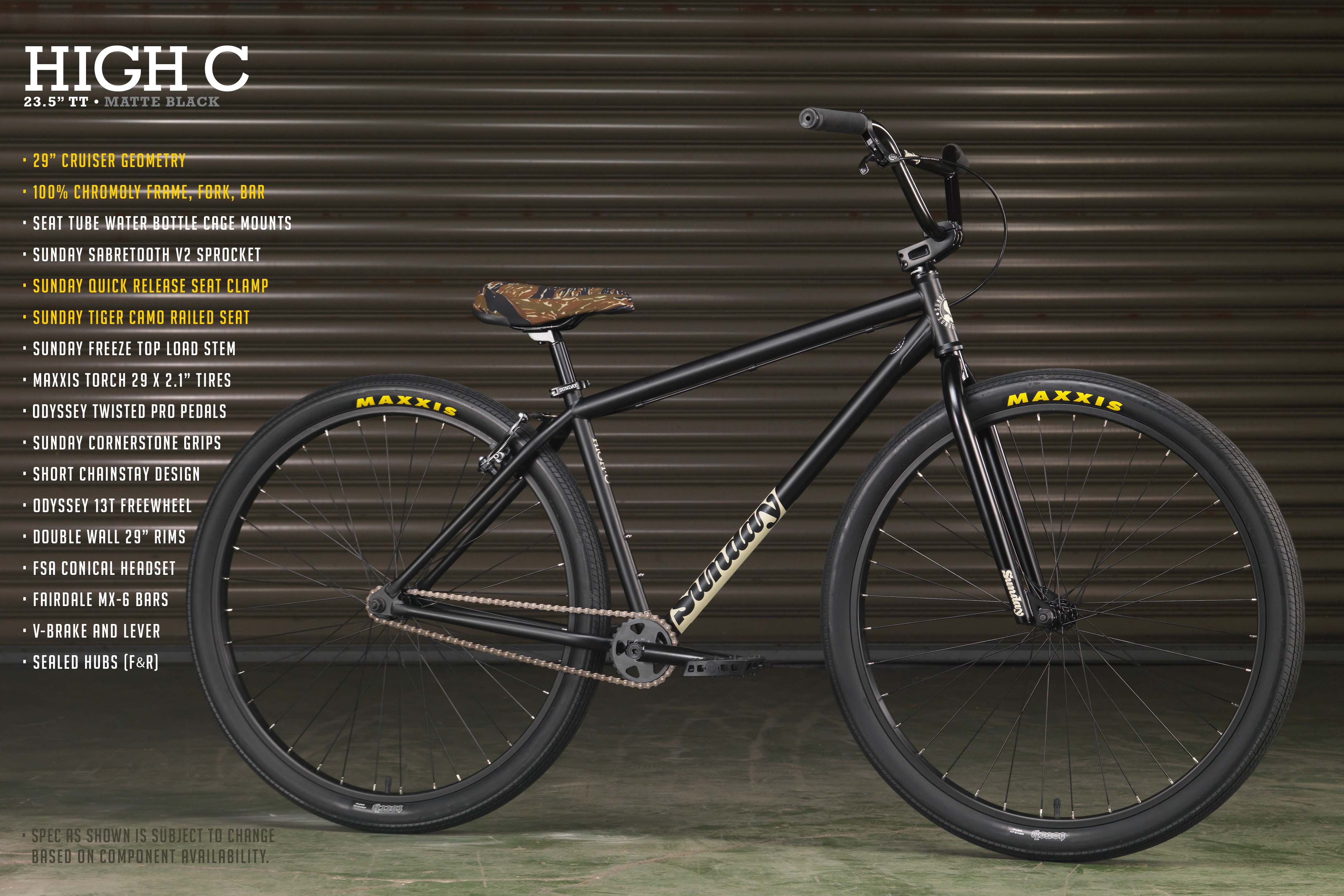 crossbike 29 Sunday High C 29" (Matte Black with 23.5" tt)