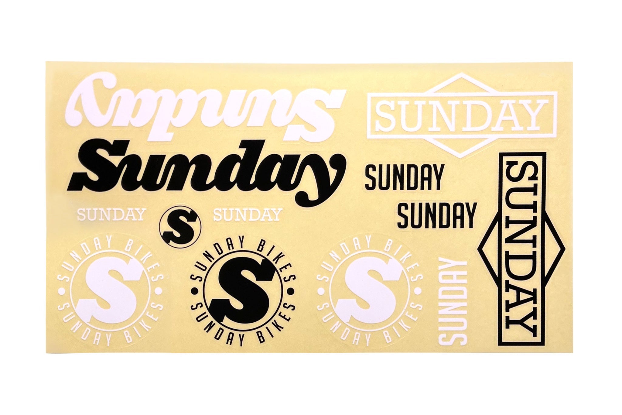 Sunday Assorted 13pc. Sticker Pack (Black/White with Clear Back